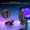 Jiawu USB Microphone for PC, Gaming Microphone with Quick Mute, Noise Cancellation Condenser Mic with RGB Lights, Popfilter, Shock Mount, Gain Control for Gaming, Streaming, Podcasts view 4