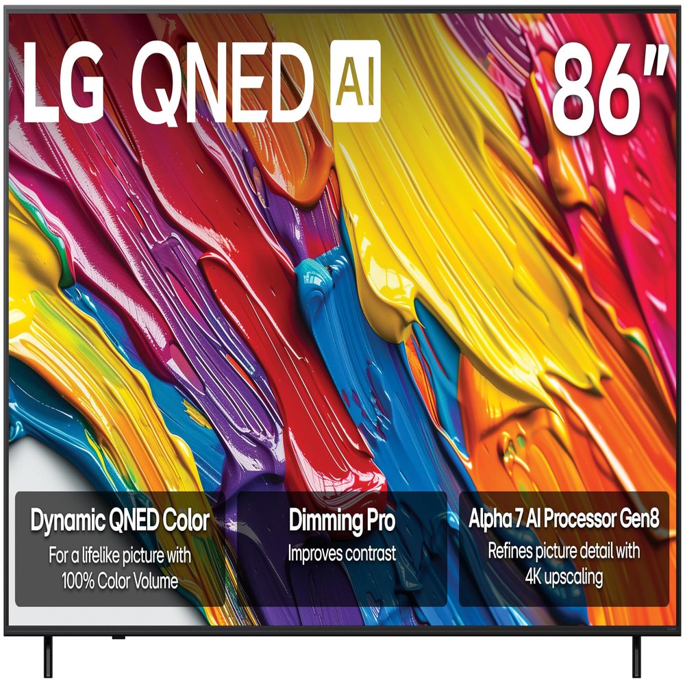 LG 86-Inch Class QNED QNED82A Series Smart TV w/AI Sound, HDR10, 4K Super Upscaling, Filmmaker Mode, Wow Orchestra, Alexa Built-in (86QNED82AUA, 2025)