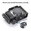 Camera Cage, Aluminum Alloy Video Camera Cage Rig Film Movie Making Camera Video Cage Stabilizer with Handle and 1/4 3/8 Screw Cold Shoe Mount for A6000 6300 6400 DSLR Camera view 2