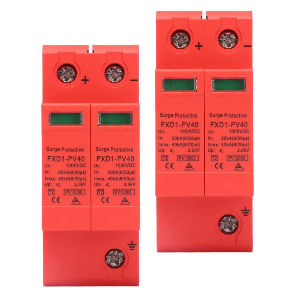 2Pcs SPD Protective Devices DC Photovoltaic Arrester 2P 40KA FXD1PV40 (DC 1000V)