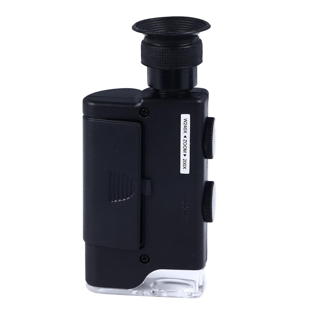 200-240X Magnification Portable Microscope Zoom Mini Pocket with LED Light for Jewelry Optical Microscope for Accurate Observations