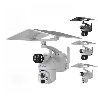 ESOE Solar Camera Outdoor Wireless 6MP Dual Lens Solar - 355 Pan & 120 Tilt, 2K Resolution, Color Night Vision, Two-Way Audio, AI Detection, No Monthly Fee (Gray Black Color,4G European)