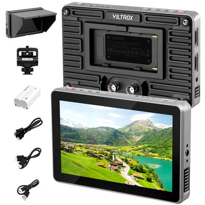 VILTROX SDI Camera Field Monitor DC-X3, 2000 Nits Super Bright Daylight Viewable Camera Monitor, 4K Input Output Touchcreen Video Monitor HDMI, Anamorphic De-SqueezeSDI HDMI