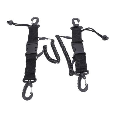 ANGGREK Spring Coil Diving Rope, Stainless Steel Core 2PCS Versatile Usage Scuba Diving Lanyard for Underwater Photography