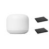 Google Nest WiFi Mesh Router (AC2200) with 2 Points, Google Assistant Built-in, 3-Pack, Snow Whole Home Coverage up to 5400 Sq Ft, Multiple 4K Streams, Handles 200 Devices, W/ 2X Microfiber Cloths view 2