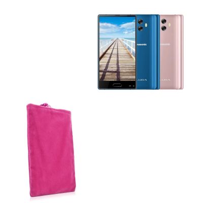 BoxWave Case Compatible with Panasonic Eluga C - Velvet Pouch, Soft Velour Fabric Bag Sleeve with Drawstring - Cosmo Pink