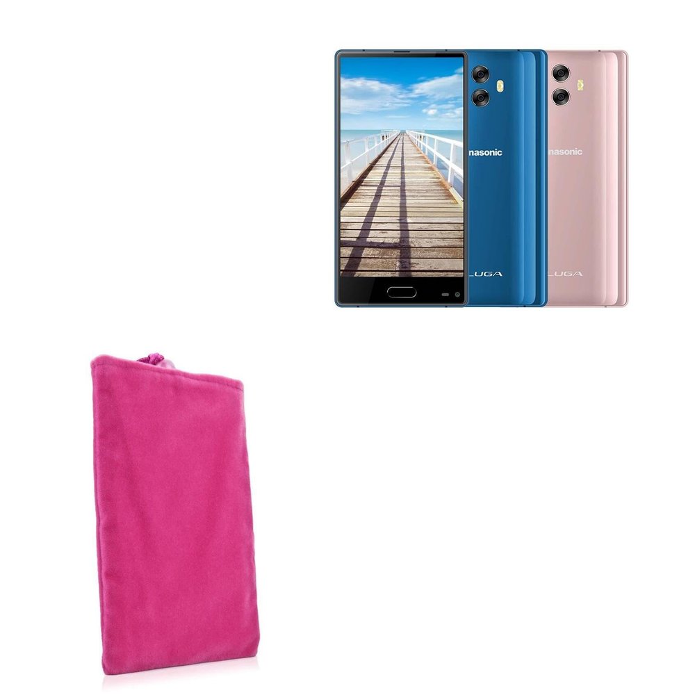 BoxWave Case Compatible with Panasonic Eluga C - Velvet Pouch, Soft Velour Fabric Bag Sleeve with Drawstring - Cosmo Pink