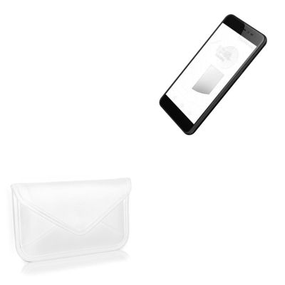 BoxWave Case Compatible with Panasonic Eluga I9 - Elite Leather Messenger Pouch, Synthetic Leather Cover Case Envelope Design - Ivory White