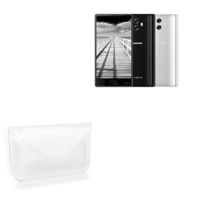 BoxWave Case Compatible with Panasonic Eluga C - Elite Leather Messenger Pouch, Synthetic Leather Cover Case Envelope Design - Ivory White