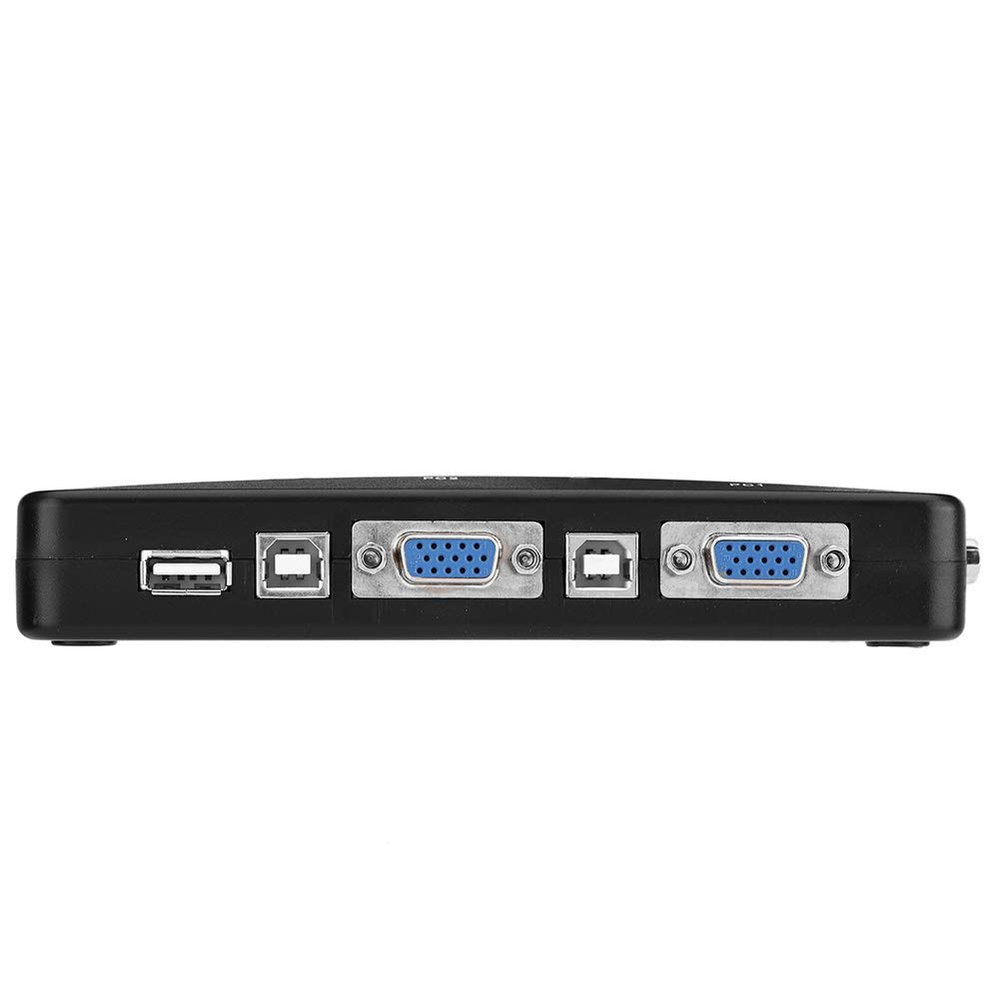 2 Port KVM Switcher, VGA Manual Switch Box, Video Sharing Adapter 1920X1440, Support Games, Plug and Play, with Mouse, for DOS, (4 People)