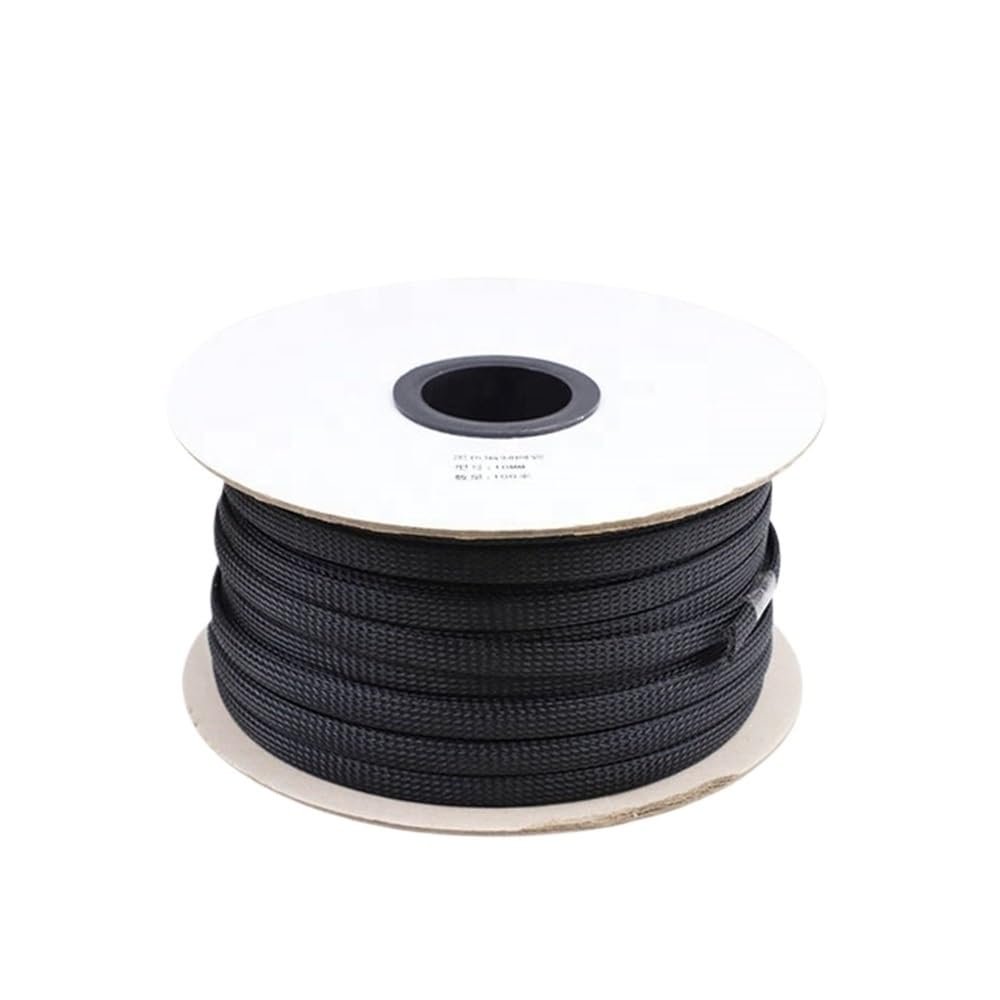 HZVCYDIZG Braided Cable Hose SleevesCable Tidy Sleeve 200M Black Expandable Sleeving for Data Cable Protection, 3-10mm Flame Retardant Nylon Tubing, Mesh Wire Sleeves(8 mm)