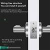 DUYHBAWRS-007 Electronic Smart Lock Semiconductor Fingerprint Handle Key Lock Unlock Door Detect for Home Office(White-Fruit peach5) view 4