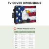 4th of July Outdoor TV Cover 39 Inch Eagle TV Enclosure Independence Day Rustic Retro American Flag TV Covers for Outside Memorial Day Holiday TV Display Screen Protector with Remote Control Pocket view 2