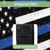4th of July Outdoor TV Cover 65 Inch Blue Line USA Flag TV Enclosure Independence Day American Police Law Enforcement TV Covers for Outside TV Display Screen Protector with Remote Control Pocket view 4