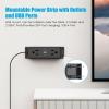 CCCEI Wall Mount Power Strip with USB Ports, Under Desk Mountable Power Strip with Outlets, 4FT Flat Plug Extension Cord Outlet, 20W USB-C Ports. view 2