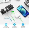 CCCEI Wall Mount Power Strip with USB Ports, Under Desk Mountable Power Strip with Outlets, 4FT Flat Plug Extension Cord Outlet, 20W USB-C Ports. view 4