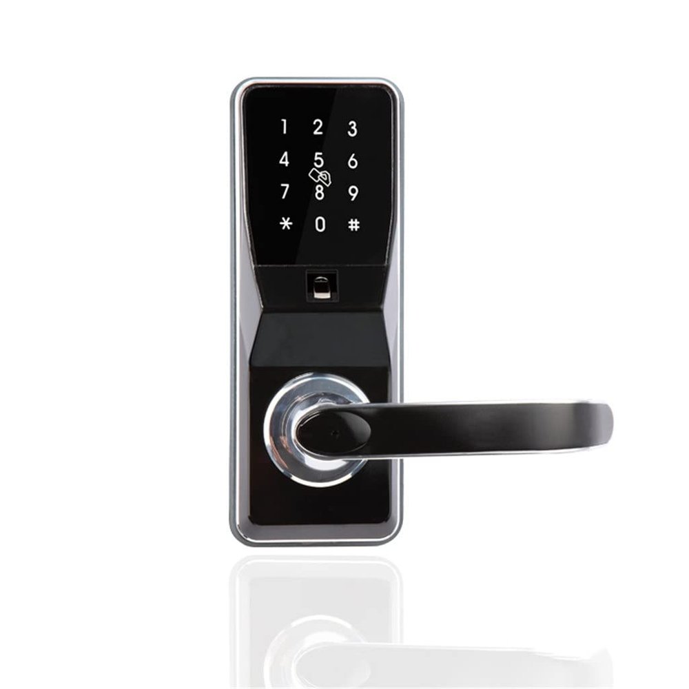 DUYHBAWRS-007 Electronic Fingerprint Door Lock Digital Smart Door Lock Unlock by Fingerprint,Code, Card, and Mechanical Key with 2 Cards