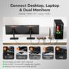 TESmart MST USB-C/HDMI/DP KVM Switch 2 Monitors 2 Computers, USB 3.0 KVM Dual Monitor for Laptop&Desktop, 4K@60Hz, 60W PD, Gigabit Network, Hotkey Switch, with Input Cables view 3