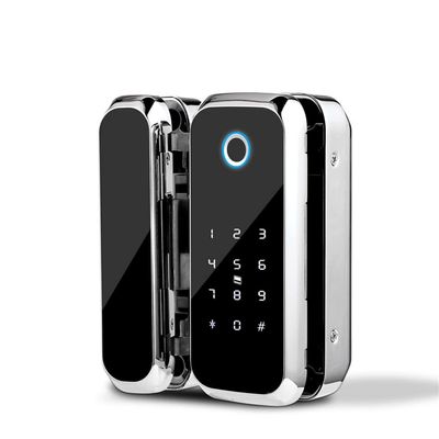 DUYHBAWRS-007 APP Fingerprint Smart Lock Remote Control with IC Card Password for Frameless Glass Door Push or Sliding Door(Type A)