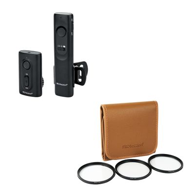 PROfezzion Wireless Camera Remote Shutter Release for Canon Rebel T7 T6 T5 T8i T7i SL3 EOS R RP R100 R7 R6 Mark II 90D 80D 70D 2000D + 72mm Star Filter Kit 3 Pieces Adjustable Cross Screen Starburst F