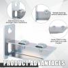 Zonon 4 Pcs Wire Mesh Cable Tray Bracket T-Shaped Zinc Plated Silver Steel Bracket Kit for Cable Mesh Tray, Wall Mount, 100mm view 3
