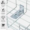 Zonon 4 Pcs Wire Mesh Cable Tray Bracket T-Shaped Zinc Plated Silver Steel Bracket Kit for Cable Mesh Tray, Wall Mount, 100mm view 4