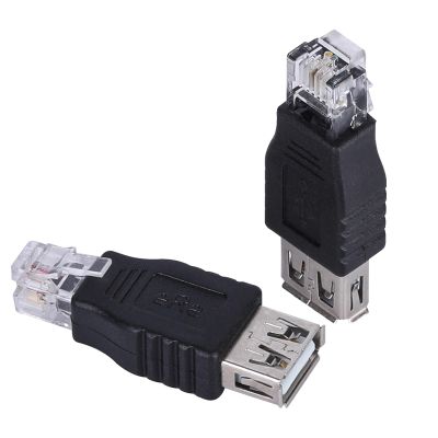 BMMOREN RJ11 Male to USB Female Telephone Connector, 2 Pack RJ 11 Plug to USB A Telephone Line Adapter for Communication Fax Machine (RJ11 6P2C)