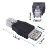 BMMOREN RJ11 Male to USB Female Telephone Connector, 2 Pack RJ 11 Plug to USB A Telephone Line Adapter for Communication Fax Machine (RJ11 6P2C) view 2