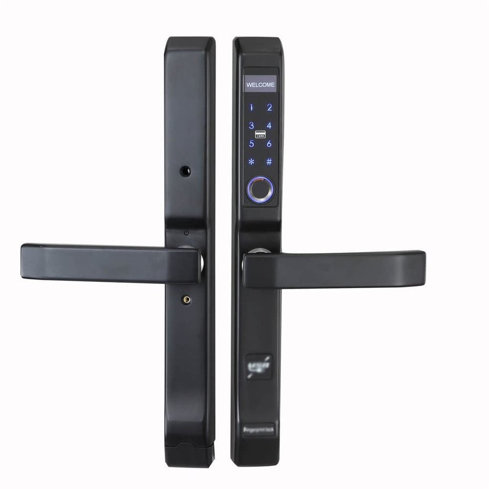 DUYHBAWRS-007 Door Locks Fingerprint, Fingerprint Smart Keyless Lock Waterproof Outdoor Smart Lock biometric Electronic Door Lock(Black)