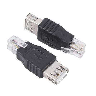 BMMOREN RJ11 Male to USB Female Telephone Connector, 2 Pack Plug to USB A Telephone Line Adapter for Communication Fax Machine (RJ11 6P4C)