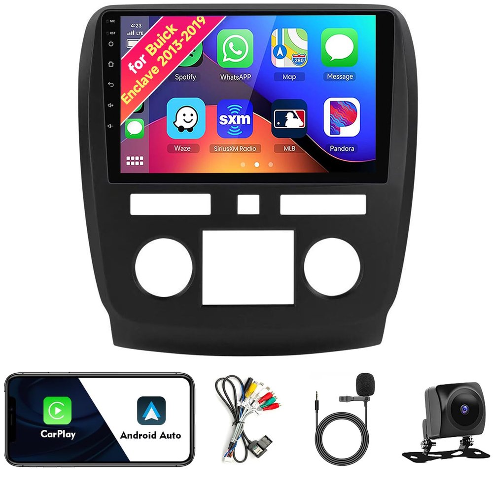 Car Radio Stereo for Buick Enclave 2013-2019, Android 13, 9" IPS Touch Screen Upgrade Dash Kit with CarPlay & Android Auto, GPS Navigation DSP SWC 5G WiFi Camera 8CORE 8+128GB