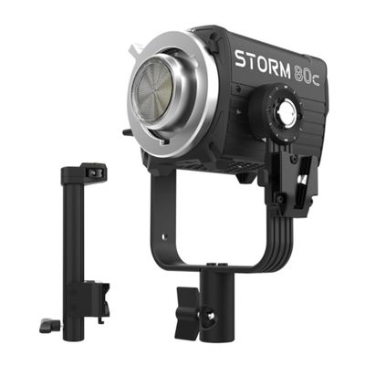 Aputure Storm 80c IP65 80W Full-Color Compact Point Source Fixture (Black) Bundle with Storm 80c Handheld Bracket (Black) (2 Items)