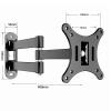 TV Monitor Wall Mount for 14" to 27" TVs and Flat Panels, LED LCD up to 18 Lbs, VESA 75x75mm to 100x100mm, Black view 2