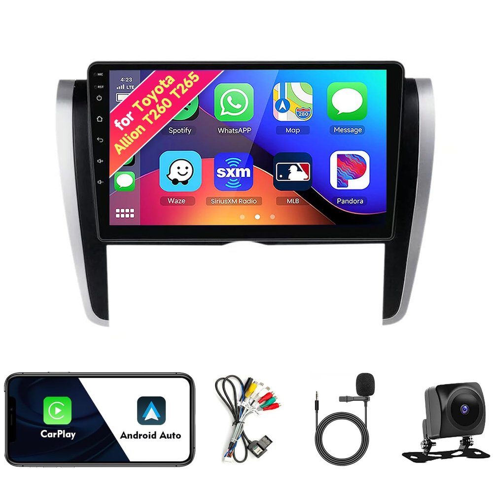 Car Radio Stereo for Toyota Allion T260 T265 2007-2015, Android 13, 9" IPS Touch Screen Upgrade Dash Kit with CarPlay & Android Auto, GPS Navigation DSP SWC 5G WiFi Camera 8CORE 8+128GB