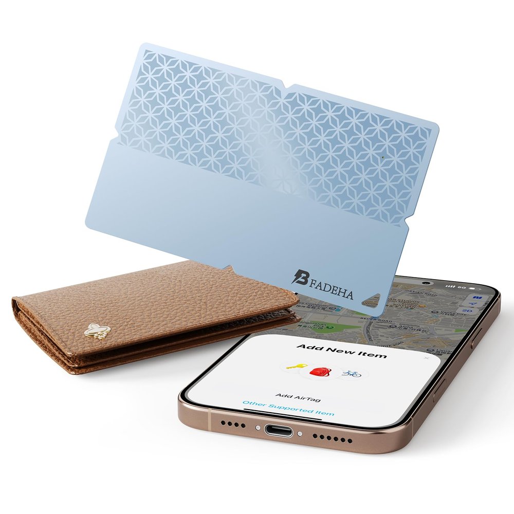 BFADEHA 2026 [Apple MFi Certified] (iOS Only) Bluetooth Tracker Smart Card for Apple Find My iPhone Wallet GPS Tracker, 5-10 Years Staying Power, Keys Finder and Item Locator for Keys, Bags, Passport