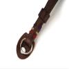 Cowhide Camera Wrist Strap, Dark Brown with Colored Thread, Metal Ring Attachment view 3