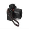 Cowhide Camera Wrist Strap, Dark Brown with Colored Thread, Metal Ring Attachment view 4