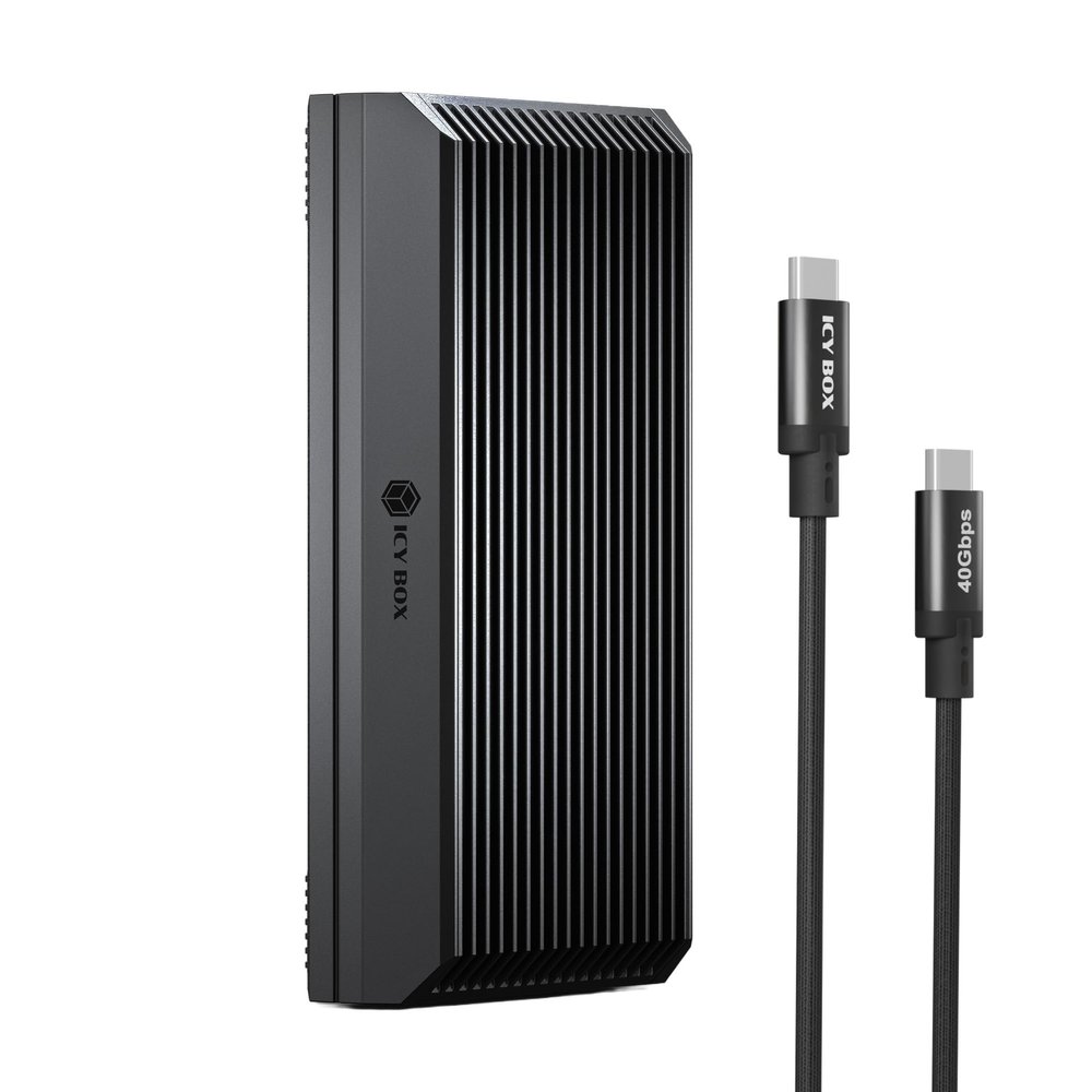 40Gbps M.2 NVMe SSD Enclosure, ICY BOX M.2 Enclosure Support SSD M/B+M Key Size 2280/2260/2242/2230 Compatible with Thunderbolt 4/3/USB4/3.2/3.1, Tool-Free Aluminum Thunderbolt 4 Enclosure