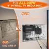 9" in-Wall TV Media Box, Recessed Cable Management Enclosure Fit for Apple & Roku & Fire TV, Seamless Structured Wiring Storage, Clutter-Free Wall Mount AV Solution view 3