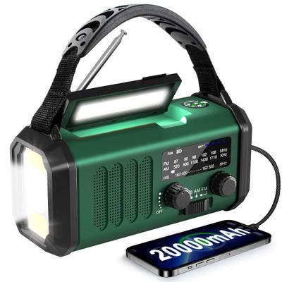 NOAA Weather Radio 20000mAh Emergency Hand Crank Solar Radio AM/FM