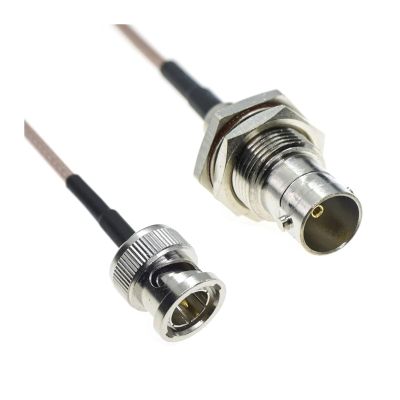 KUIQEO Video Connector RG179 BNC Male to BNC Female Bulkhead 75ohm Connector Video HD-SDI R/F Jumper Pigtail Coaxial Coax Cable 30CM 50CM 75CM 1M 2M 300CM coaxial Cable(75CM)