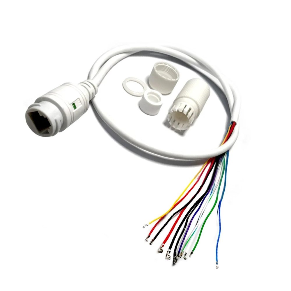 1pc RJ45 Network Female Jack Power Cable IP Camera Ethernet Network RJ45 POE IP Camera Module Video 60cm with Terminlas(A1039 White)