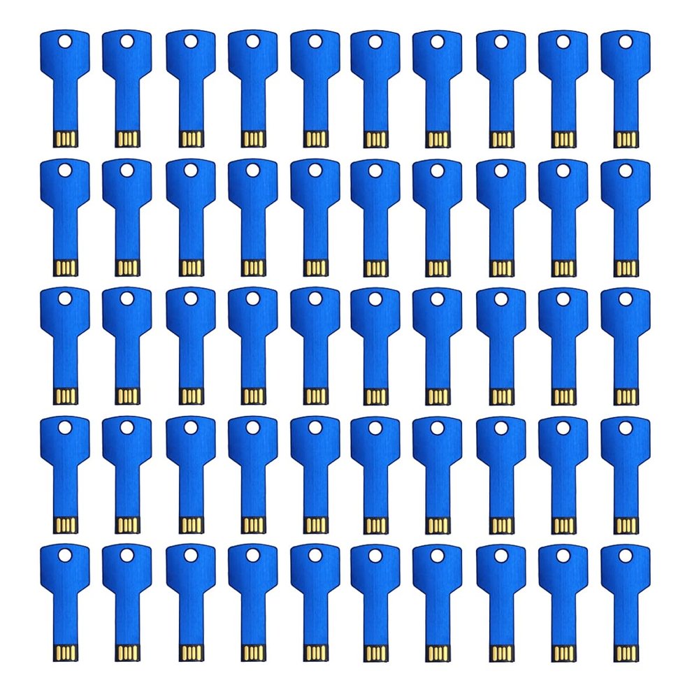 KINMIN USB Flash Drive 16GB 100 Pack Key Shaped Flash Drive Memory Stick Blue