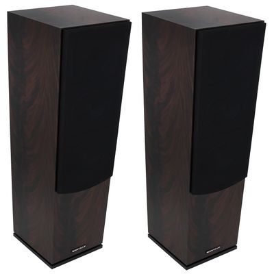 Rockville Pair Lux 658 Dark Wood Dual 6.5" Home Theater Stereo Tower Speakers, 160W RMS, 640W Peak, 8 Ohm, Silk Tweeter, MDF Audio Cabinet, 22Hz-20kHz, USA-Engineered, Vietnam-Made (2 Items)