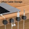 Magnetic Cable Organizer, Under Desk Wire Management Clips, Adjustable Cord Holder, Black view 3