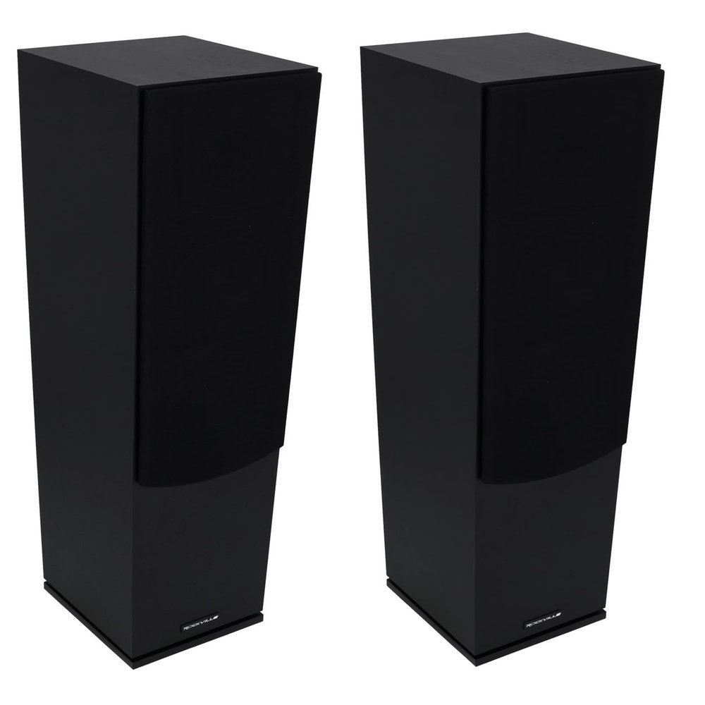 Rockville Pair Lux 654 Black Dual 6.5" Home Theater Stereo Tower Speakers, 160W RMS, 640W Peak, 8 Ohm, Silk Tweeter, MDF Audio Cabinet, 22Hz-20kHz, USA-Engineered, Vietnam-Made (2 Items)