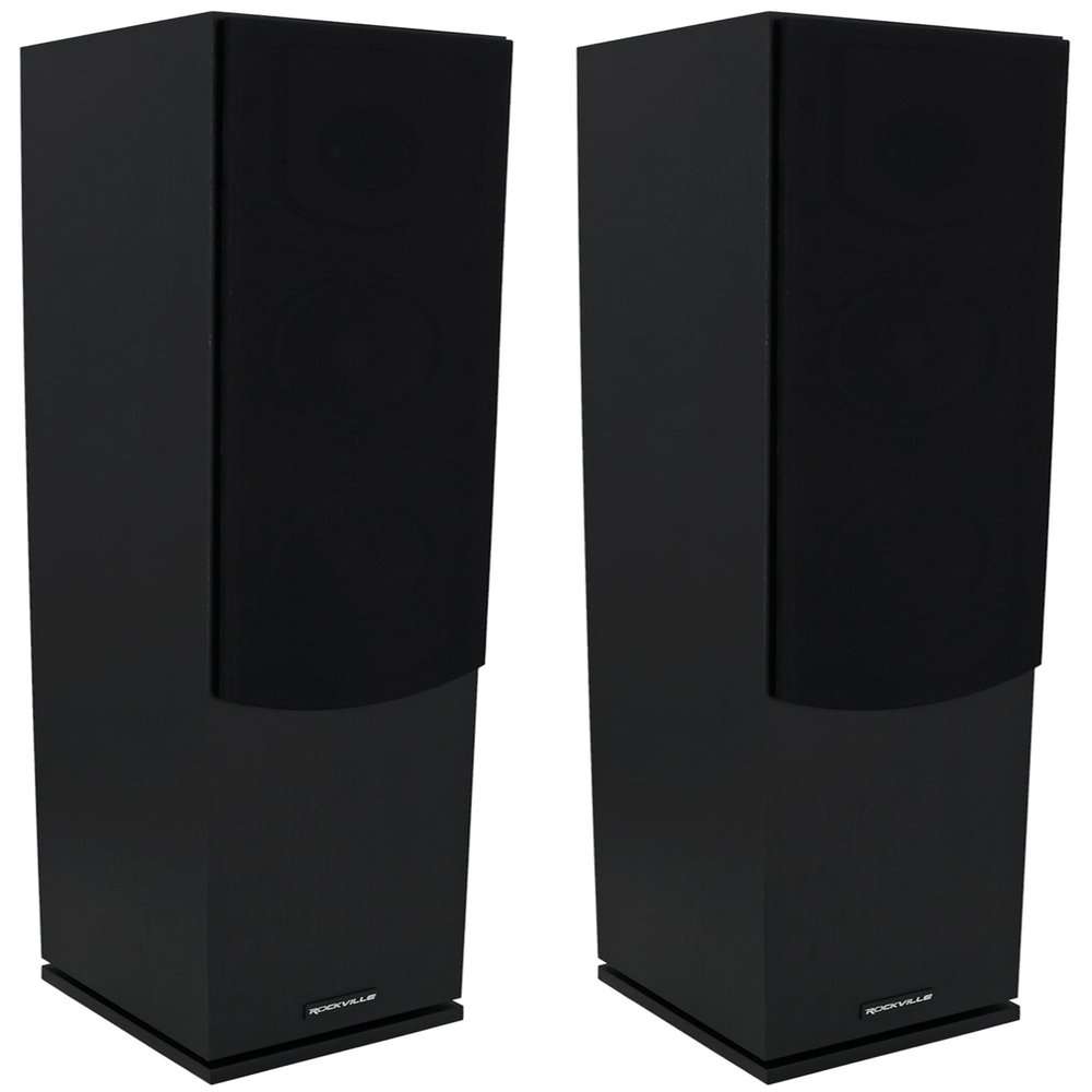 Rockville Lux 658 Black Dual 6.5" 8-Ohm Home Audio Tower Speaker, 2-Pack