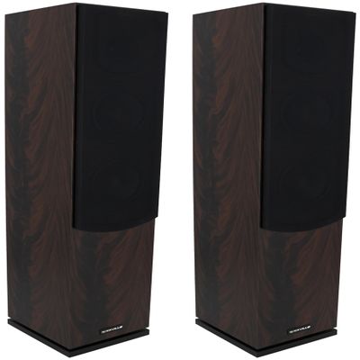 Rockville Pair Lux 654 Dark Woord Dual 6.5" Home Theater Stereo Tower Speakers, 160W RMS, 640W Peak, 8 Ohm, Silk Tweeter, MDF Audio Cabinet, 22Hz-20kHz, USA-Engineered, Vietnam-Made (2 Items)