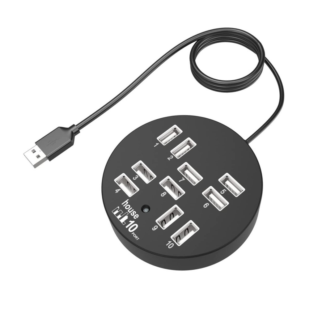 Angoily USB Splitter for Laptop 10 Port USB Hub USB Extender Hub Multiple Ports Easy to Use USB Data Cable for Pc