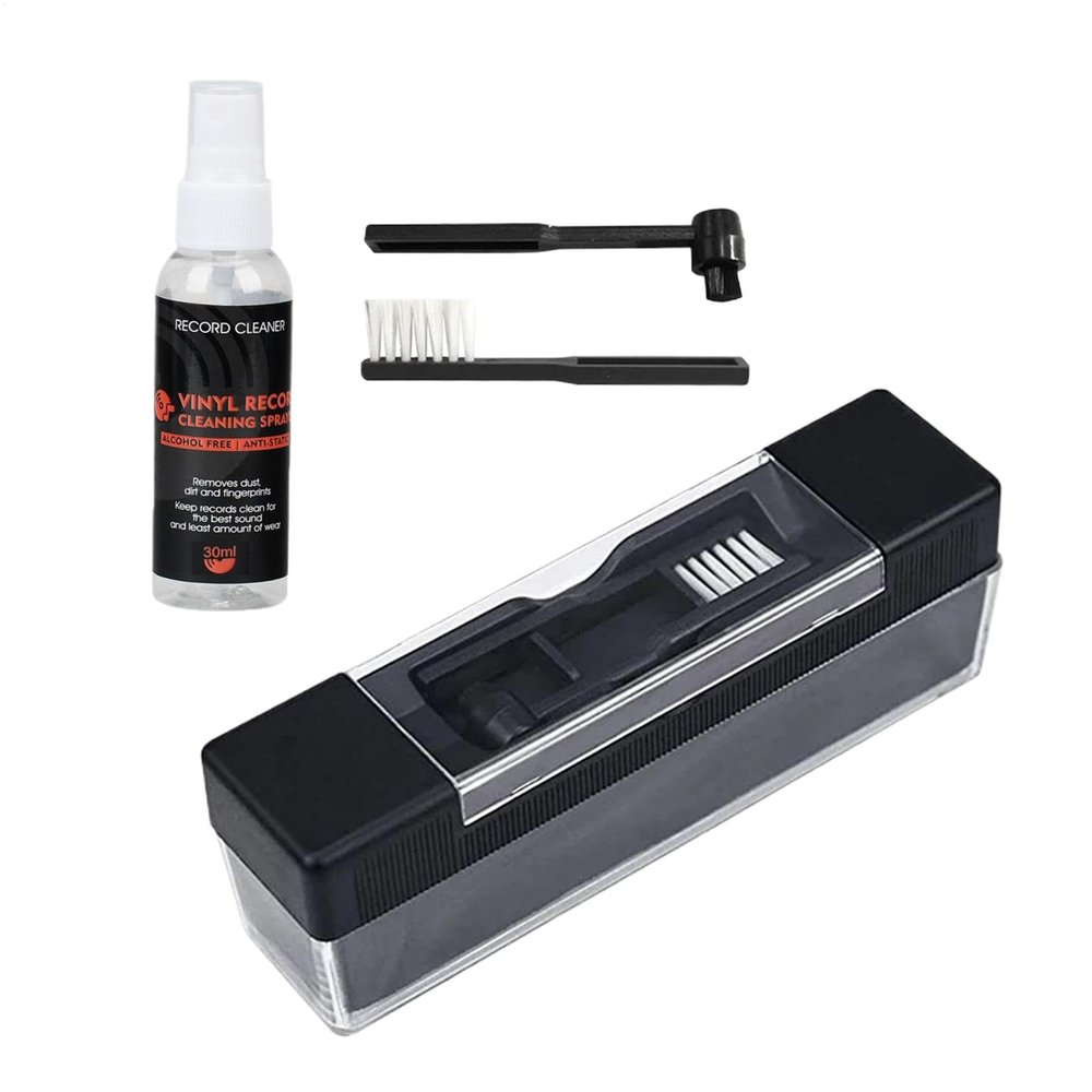 Record Player Cleaning Kit, LP Vinyl Record Cleaner Set with Anti-Static Dust Remover, Safe Cleaning Solution for Digital Accessories and Turntable Maintenance